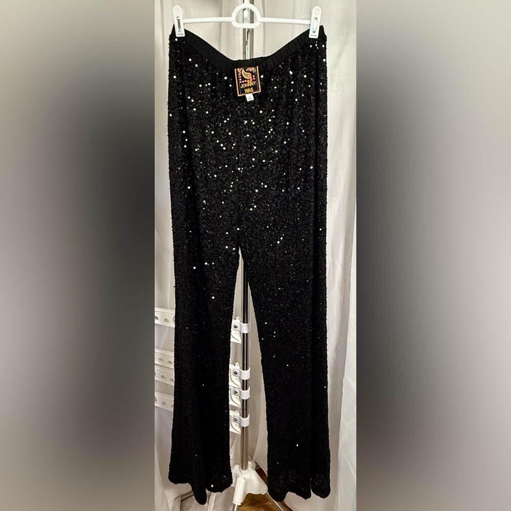 Johnny Was (RARE) Black Sequin Pants size Small